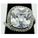 Cushion Cut 6.50 ct White Topaz Designer Ring