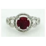 Genuine 2.36 ct Ruby & Diamond Accent Ring