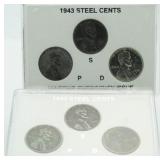 (2) 1943 Steel Cent Mint Sets