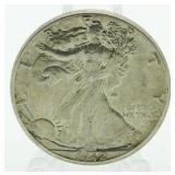 1942 AU Walking Liberty Silver Half Dollar