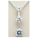 Past Present Future White Topaz Designer Necklace