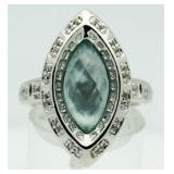 Stunning Genuine Blue Larimar Designer Ring