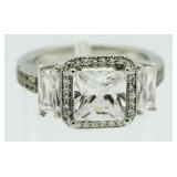 Princess Cut 2.50 ct White Topaz Designer Ring