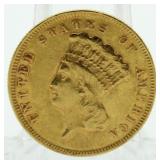 RARE 1878 $3 Gold Piece *Key Coin