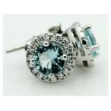 Gorgeous 2.00 ct Blue Topaz Solitaire Earrings