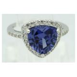 Trillion Cut 3.50 ct Tanzanite Designer Ring