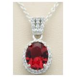 Oval 3.10 ct Ruby Solitaire Pendant