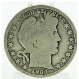 1904 Barber Silver Half Dollar