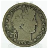 1906-D Barber Silver Half Dollar