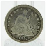 1876 Seated Liberty Silver Quarter