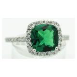 Cushion Cut 2.50 ct Emerald Solitaire Ring