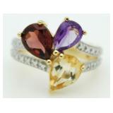 Genuine Gemstone & Diamond Accent Ring