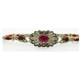 Vintage Style 11.22 ct Ruby Tennis Bracelet