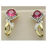 Ruby & Diamond Earrings