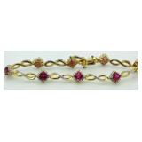 Ruby & Diamond Tennis Bracelet