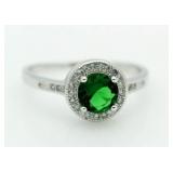 Round Emerald Solitaire Ring