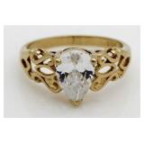 White Topaz 1.00 ct Pear Cut Dinner Ring