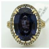 14kt Gold 15.33 ct Alexandrite & Diamond Ring