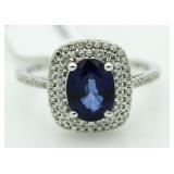 10kt Gold Genuine 2.75 ct Sapphire & Diamond Ring