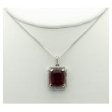 14kt Gold 6.59 ct Ruby & Diamond Pendant