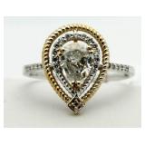 14kt Gold Pear Cut Diamond Soltiaire Ring