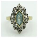 10kt Gold Vintage Aquamarine Estate Ring