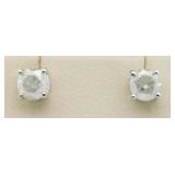 Brilliant 1.00 ct Diamond Solitaire Earrings