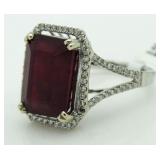 14kt Gold 13.46 ct Ruby & Diamond Ring