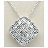 Cushion Cut Large Diamond Pendant