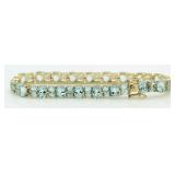 Stunning 22.50 ct Blue Topaz Tennis Bracelet