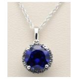 Round 4.00 ct Sapphire Solitaire Pendant