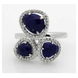 Genuine 6.40 ct Blue Quartz Designer Ring