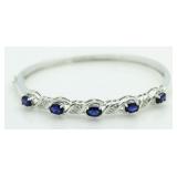 Gorgeous 4.00 ct Sapphire & Diamnd Cuff Bracelet