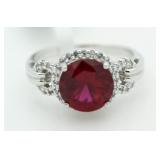 Round 3.00 ct Ruby Solitaire Ring