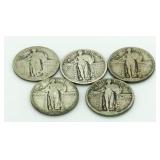 (5) Standing Liberty Silver Quarters *Better Dates