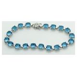 Brilliant 19.00 ct Aquamarine Tennis Bracelet