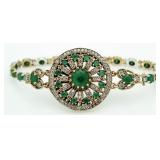 Beauitful 11.44 ct Emerald Wagon Wheel Bracelet