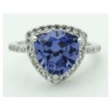 Trillion Cut 3.00 ct Tanzanite Designer Ring