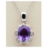 Genuine Amethyst Pendant