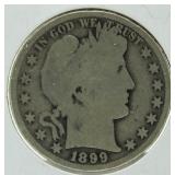 1899-S Barber Silver Half Dollar