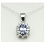 Genuine Tanzanite & Diamond Necklace