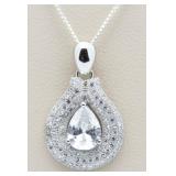 Pear Cut 2.50 ct White Topaz Designer Pendant