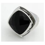 Yurman Style 16.50 ct Black Agate Designer Ring