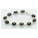 Beautiful 20.00 ct Smoky Quartz Tennis Bracelet