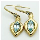 Marquise Cut 2.00 ct Blue Topaz Earrings