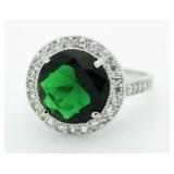 Round 6.80 ct Emerald Solitaire Ring