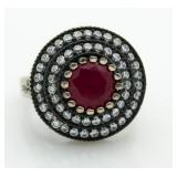 Vintage Style Ruby Cocktail Ring