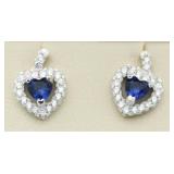 Sapphire Heart Earrings