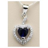 Sapphire Heart Pendant