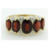 Quality 4.50 ct Garnet & Diamond Accent Ring